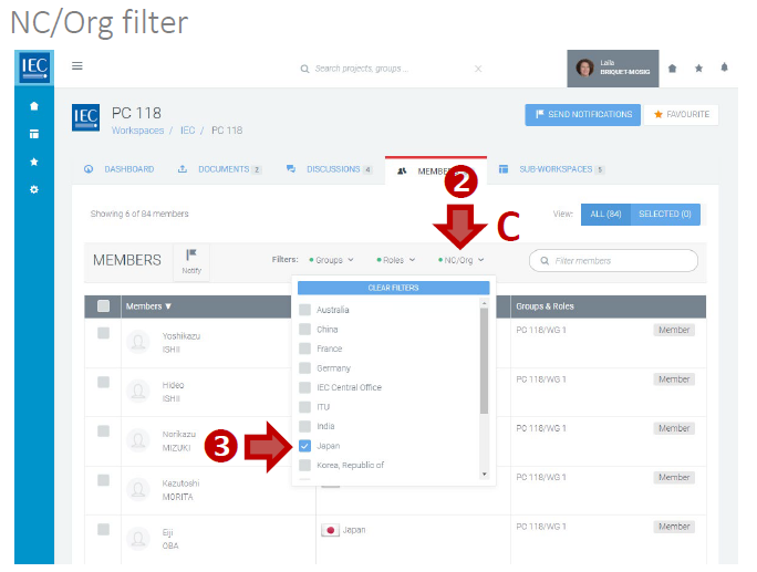 Using a NC and Org filter on a member list.