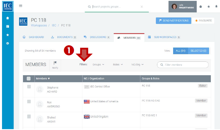 Access to member filter options in CP.