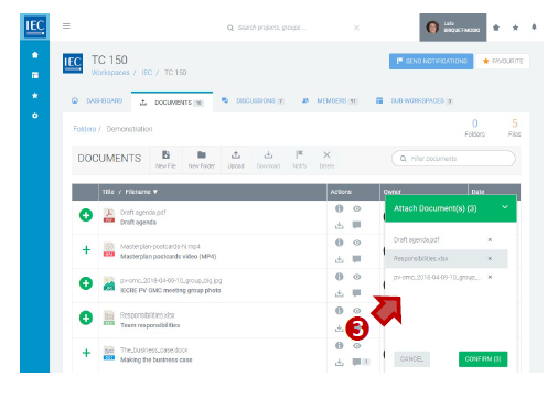 Appearance of files in the upload 'basket'.