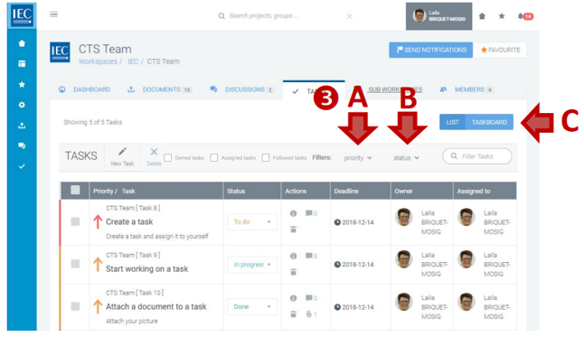 Filters in context of a workspace screenshot.