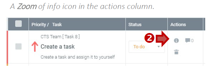 Opening task details from list view.
