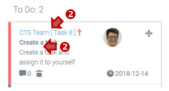 Opening task details from taskboard view.