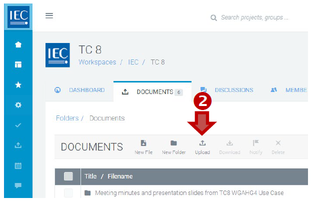 Upload document option.