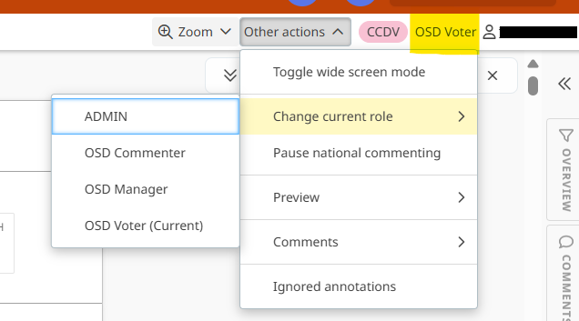 OSD showing role.