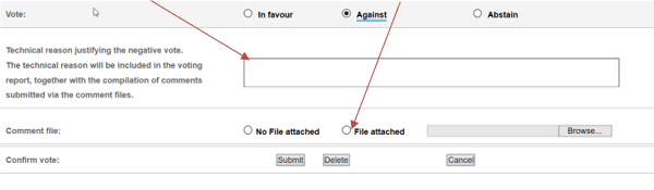 Example non-NP vote.