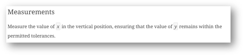 Example markup of symbols.