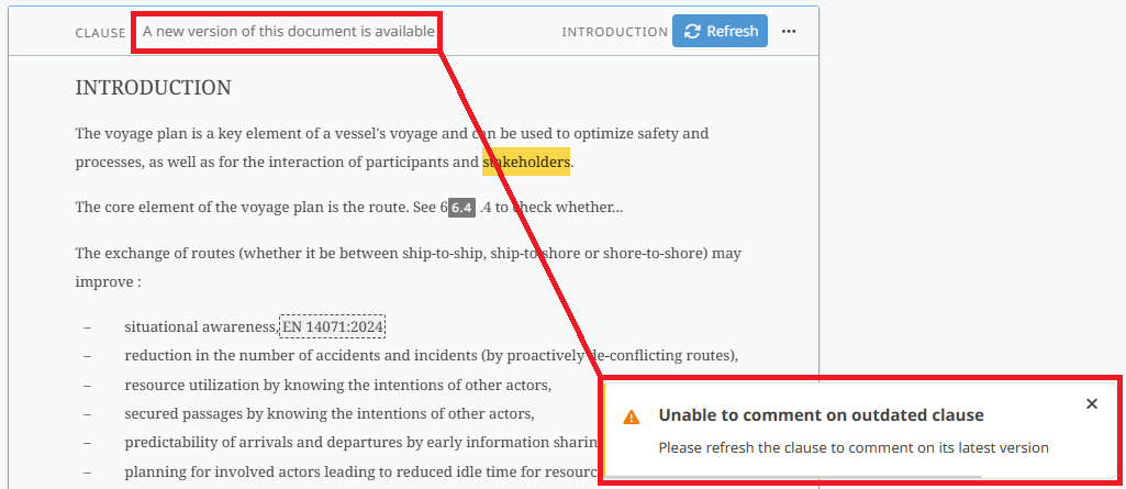 Error when commenting on old clauses.