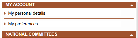 My account section of the EMS.