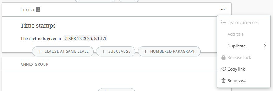 Copy link option from an element's contextual menu.