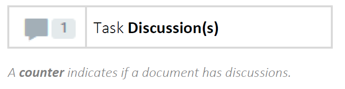View of the Task Discussion(s) icon.