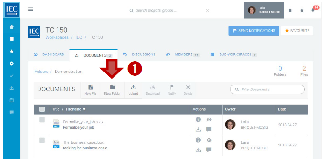 New Folder icon within main interface.