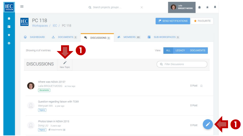 Two options for creating a New Topic.