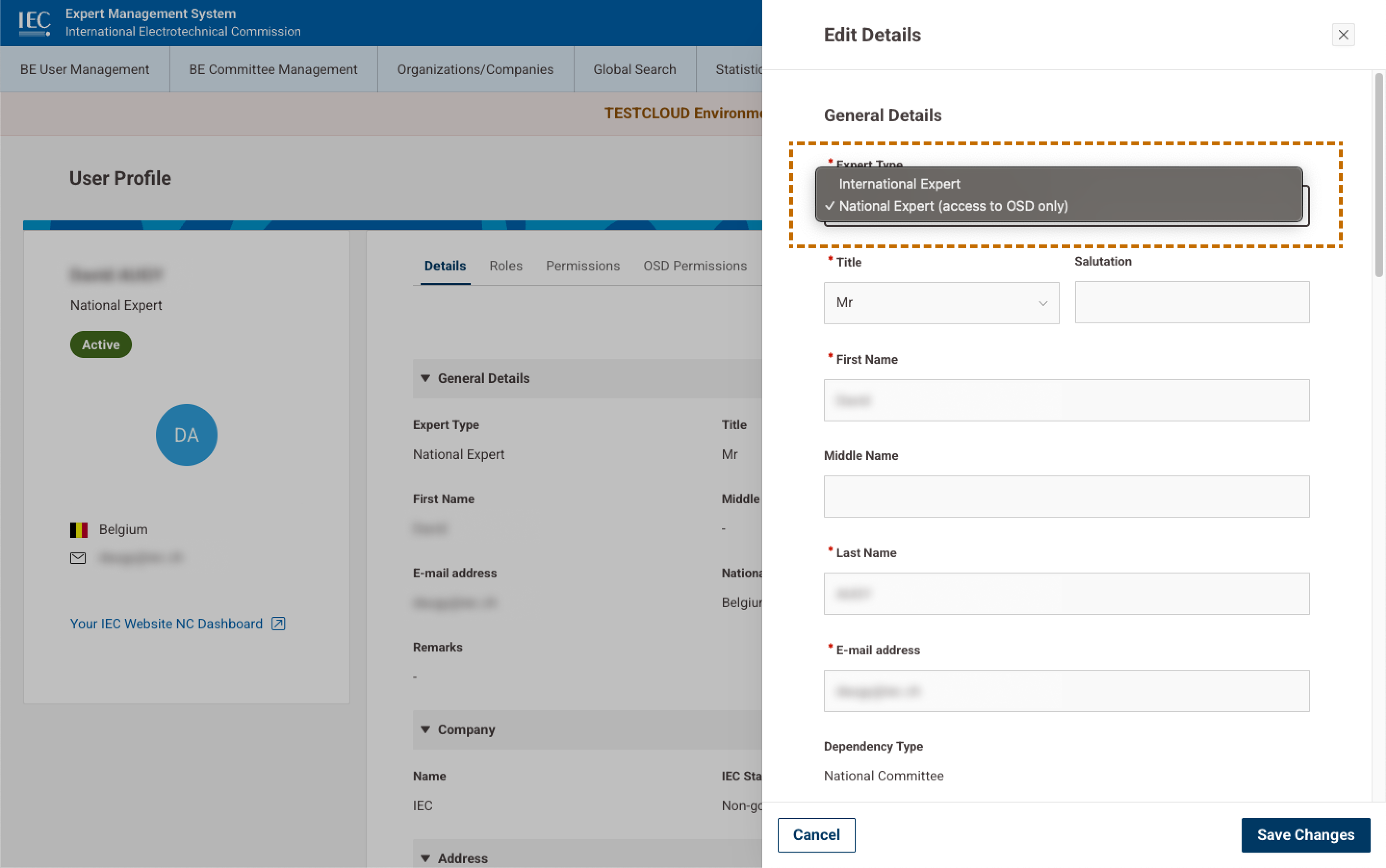 International and National Expert Type